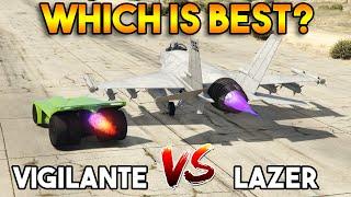 GTA 5 ONLINE : VIGILANTE VS LAZER [ROCKET CAR VS JET] (WHICH IS BEST?)