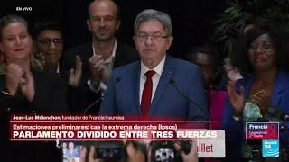 Jean-Luc Mélenchon: "Nuestro pueblo ha rechazado claramente el peor de los escenarios"