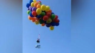 Canadian man arrested for floating lawn chair by balloon