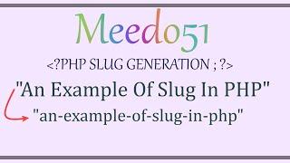 Generating Slug With PHP