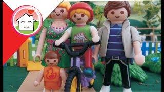 Playmobil po polsku Lenka uczy się jeździć na rowerze / Rodziną Hauserów