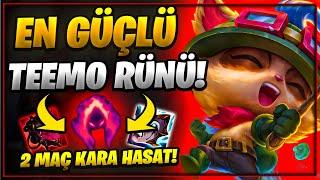 Teemo'nun En TAŞIYICI Rünü GÜÇLENİYOR! 2 Maç Kara Hasatlı Teemo