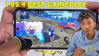 1 vs 4 free fire headshot gameplay full map 2 finger handcam in poco x6 pro gaming phone