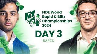 FIDE WORLD RAPID DAY 3 | ft. ARJUN, PRAGG, HIKARU