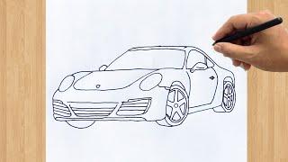 How to Draw Porsche 911 Drawing Easy Super Car