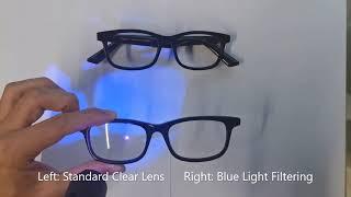 Blue light filtering lenses demonstration