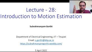 L28 - Introduction Motion estimation