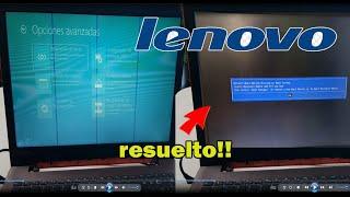 Default Boot Device Missing or Boot failed. Laptop Lenovo no arranca.