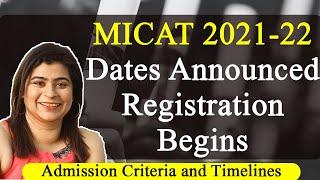 MICAT 2021-22: Dates Announced Registration Begins | Admission Criteria and Timelines