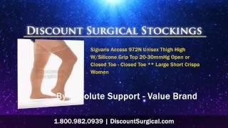 Sheer Support Thigh-Hi w/Lace Top X-Firm 20-30 Compression -