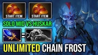 How to Carry Solo Mid LICH Against Huskar with 1 Shot Chain Frost Unlimited Bounce DPS Dota 2