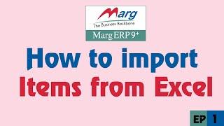 Item import from excel in Marg ERP