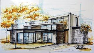 architectural sketching house 6