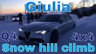 Alfa Romeo Giulia Q4 4x4 SNOW HILL climb