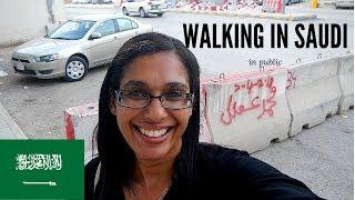 Woman walking in Saudi Arabia