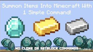 Summon items into Minecraft with 1 simple command item generators.