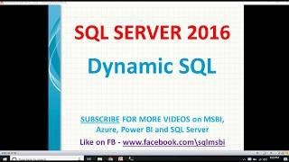 Dynamic sql in sql server | dynamic queries in sql server | sql execute function