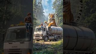 tiger riding a truck#shorts #truck #automobile #truktronton #funny #riding #tiger #trukoleng #tigers