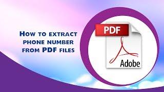 How to extract phone number from PDF files?