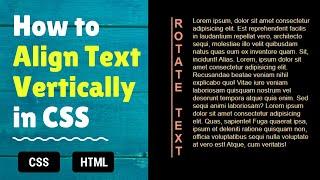 How to Align Text Vertically in CSS | Write a Text Vertically in HTML CSS