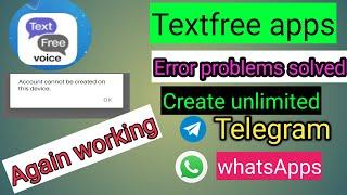 Textfree again working || all error solved || Registration failed with error 9414.all error solved