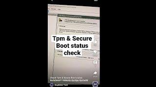 Check Tpm & Secure Boot status #windows11 #shorts #pctips #pcbuild