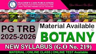 PG TRB 2025-2026 (BOTANY) Material Available Based on NEW SYLLABUS.