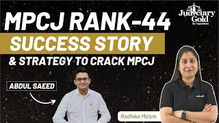 Success Story of MP Civil Judge (Rank- 44) | Strategy to Crack MPCJ Exam | MPCJ 2022 Topper