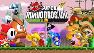 NEWER Super Mario Bros. Wii (2013) - 4 Players, 100% All Star Coins, No Death, 99 Lives! [TAS]