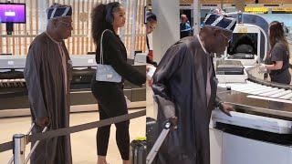 FORMER PRESIDENT, OLUSEGUN OBASANJO CAUGHT ON QUEUE AT THE AIRPORT