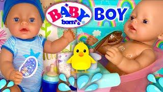 MGA Baby Born Boy Doll & Bath Unboxing + Evening Routine!⭐️