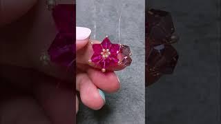 1 minute how to make beaded earrings, making earrings with bicone, full video is available