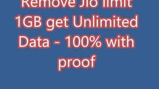 Reliance Jio Remove 1GB limit 2017 | Get Unlimited 4G Data