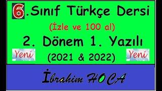 6. Sınıf Türkçe 2. Dönem 1. Yazılı (anlam ve dilbilgisi ağırlıklı)