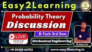 B-tech 3rd Sem Mechanical  | Probability Theory Discussion | Live| easy2learning