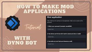 ༊*·˚ How to make mod applications/applications with dyno | Tutorial |Pinky