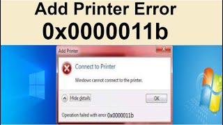 How to solve add printer error code 0x0000011b