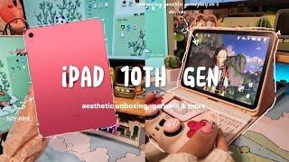 pink ipad 10 gen aesthetic unboxing | genshin gameplay + more