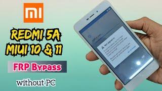 Redmi 5A  FRP Bypass without PC | MIUI 10 & MIUI 11 Google Account Bypass #redmi5a #frpbypass