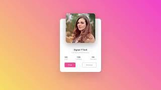 Animated Profile Card With #HTML #CSS