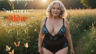 Natural Older Woman Over 60Attractively Dressed and Beauty|| Wearing Beautiful Butterfly Outfit