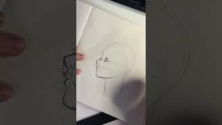 Как нарисовать голову (лицо, нос, рот, глаза) в профиль за 1 минуту #drawing #tutorial #туториал