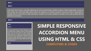 Responsive Accordion Menu using HTML & CSS | Computer Conversation