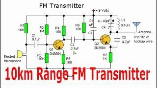 10km Range FM Transmiter with Two Transistors