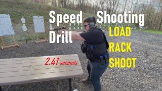 Practical Pistol Speed Shooting Drill - Load, Rack & Shoot - 2:41 sec