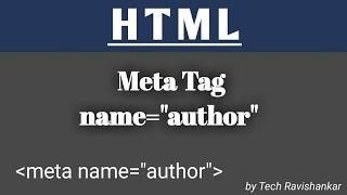 How To Define Author Of Web Page | Meta Tag Author Attribute In Html
