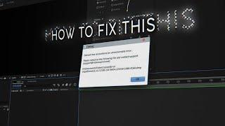 FIX Debug Element Has Encountered An Unrecoverable Error Element 3D After Effects CC 2020 