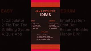 java project ideas | easy | medium | hard #java #javaproject