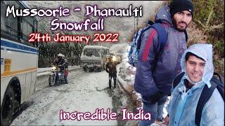 Mussoorie Dhanaulti Snowfall January 2022 | Live Landslide at Mussoorie Road | Bhavin Gohil Vlogs