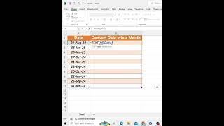 Convert Date Into a Month Text Formula | #convertdate #trending #shortsfeed #shorts #tips #tricks